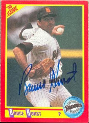 Bruce Hurst Signed 1990 Score Baseball Card - San Diego Padres - PastPros