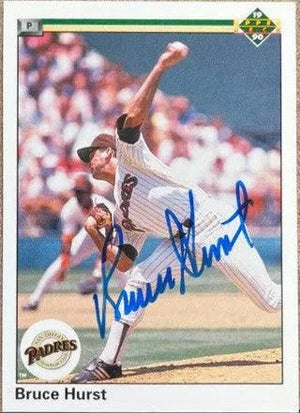 Bruce Hurst Signed 1990 Upper Deck Baseball Card - San Diego Padres