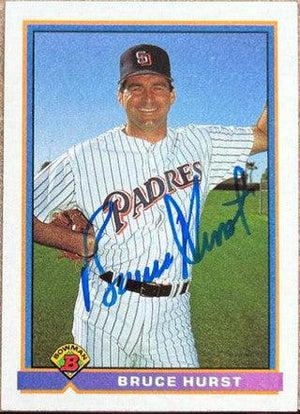 Bruce Hurst Signed 1991 Bowman Baseball Card - San Diego Padres - PastPros