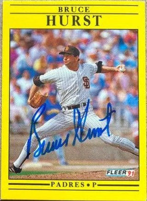 Bruce Hurst Signed 1991 Fleer Baseball Card - San Diego Padres