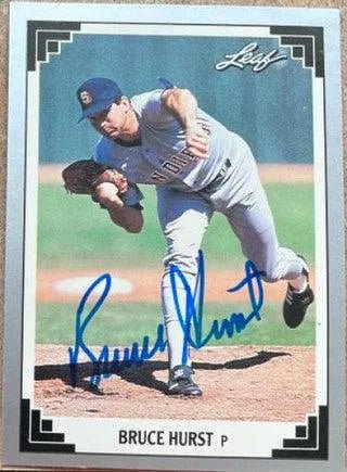 Bruce Hurst Signed 1991 Leaf Baseball Card - San Diego Padres