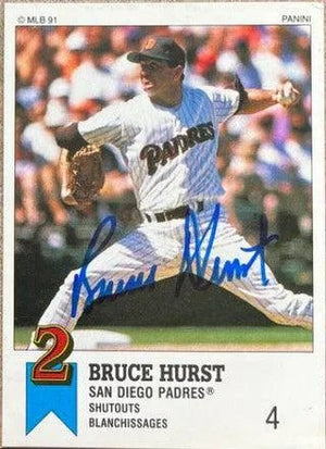 Bruce Hurst Signed 1991 Panini Top 15 Baseball Sticker - San Diego Padres