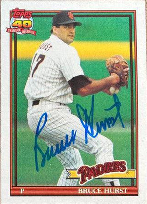 Bruce Hurst Signed 1991 Topps Baseball Card - San Diego Padres - PastPros