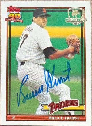 Bruce Hurst Signed 1991 Topps Desert Shield Baseball Card - San Diego Padres