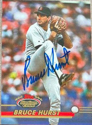 Bruce Hurst Signed 1993 Stadium Club Baseball Card - San Diego Padres - PastPros