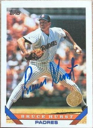 Bruce Hurst Signed 1993 Topps Inaugural Rockies Baseball Card - San Diego Padres - PastPros