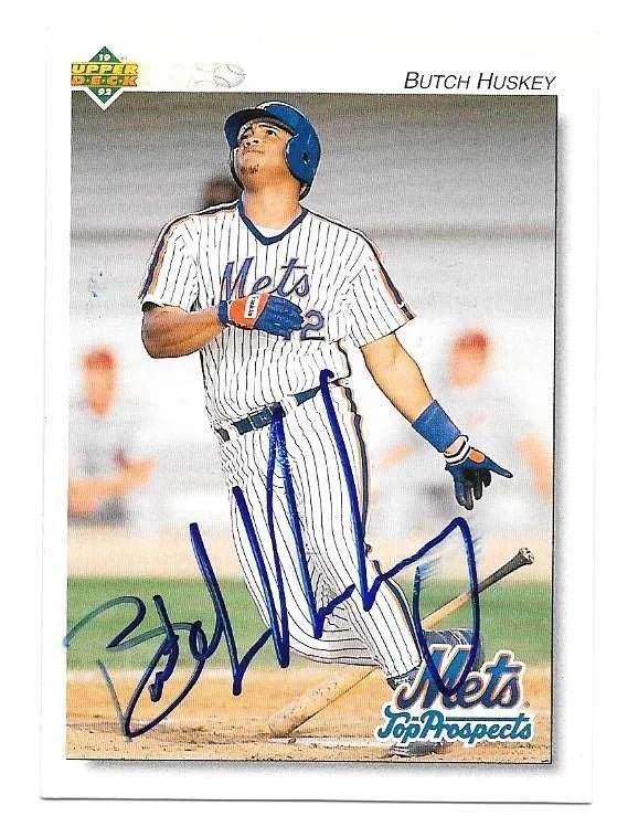 Butch Huskey Signed 1992 Upper Deck Minors Baseball Card - New York Mets