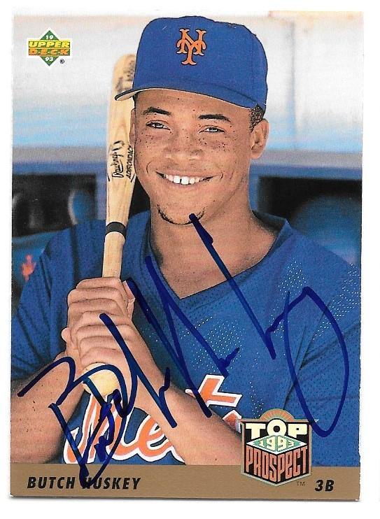 Butch Huskey Signed 1993 Upper Deck Baseball Card - New York Mets - PastPros