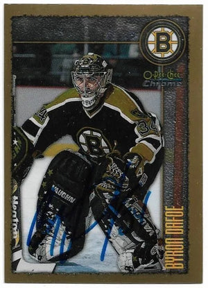 Byron Dafoe Signed 1998 - 99 O - Pee - Chee Chrome Hockey Card - Boston Bruins - PastPros