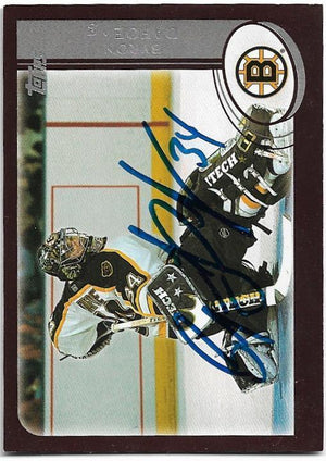 Byron Dafoe Signed 2002-03 Topps Hockey Card - Boston Bruins - PastPros