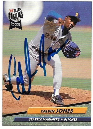 Calvin Jones Signed 1992 Fleer Ultra Baseball Card - Seattle Mariners