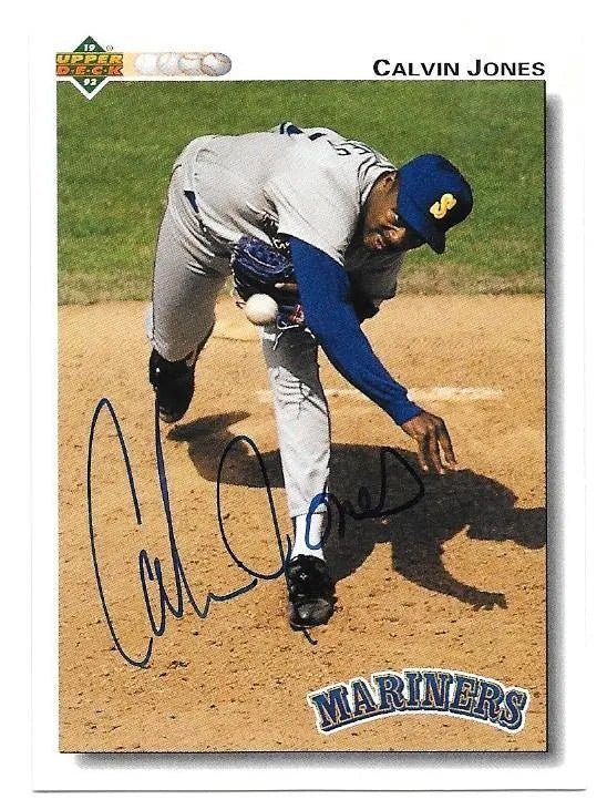 Calvin Jones Signed 1992 Upper Deck Baseball Card - Seattle Mariners