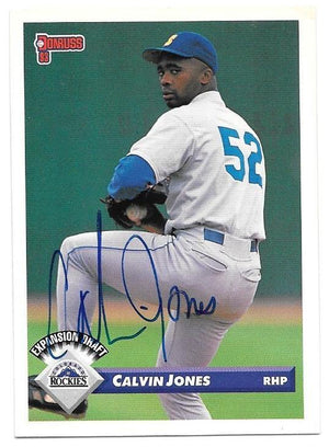 Calvin Jones Signed 1993 Donruss Baseball Card - Seattle Mariners - PastPros
