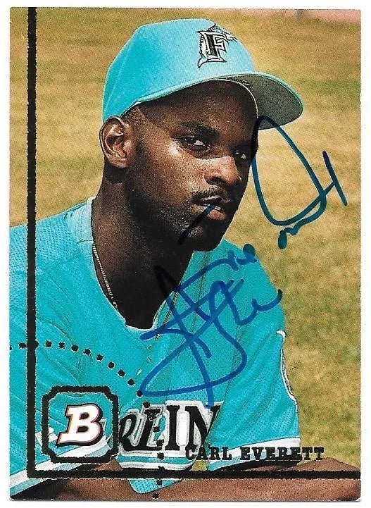 Carl Everett Signed 1994 Bowman Baseball Card - Florida Marlins