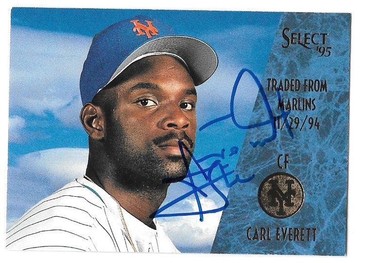 Carl Everett Signed 1995 Select Baseball Card - New York Mets - PastPros