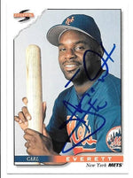 Carl Everett Signed 1996 Score Baseball Card - New York Mets