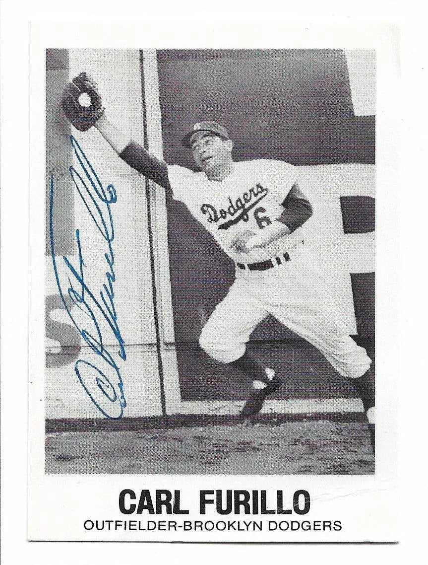 Carl Furillo Signed 1977 Renata Galasso Baseball Card - Brooklyn Dodgers
