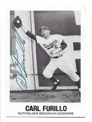 Carl Furillo Signed 1977 Renata Galasso Baseball Card - Brooklyn Dodgers