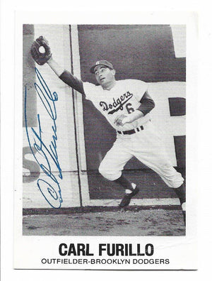 Carl Furillo Signed 1977 Renata Galasso Baseball Card - Brooklyn Dodgers - PastPros