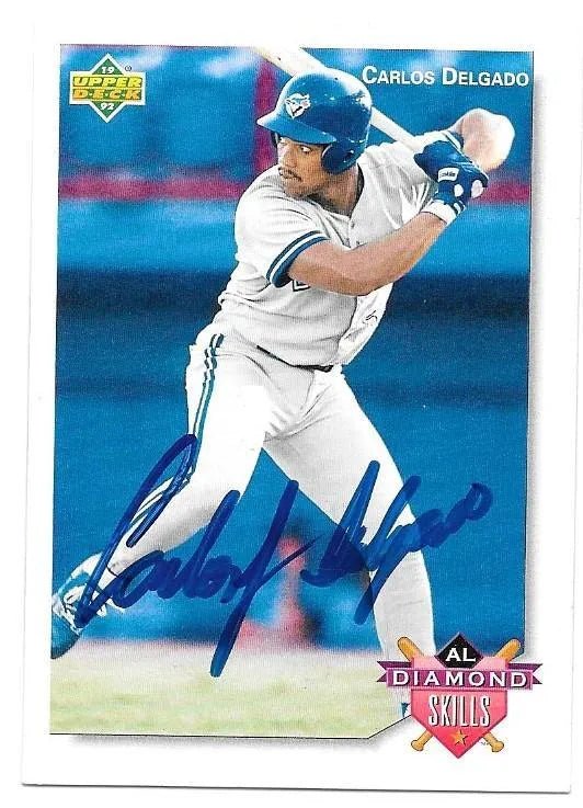 Carlos Delgado Signed 1992 Upper Deck Minors Diamond Skills Baseball Card - Toronto Blue Jays