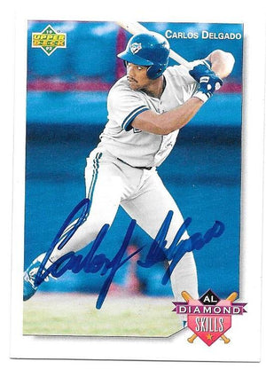 Carlos Delgado Signed 1992 Upper Deck Minors Diamond Skills Baseball Card - Toronto Blue Jays - PastPros