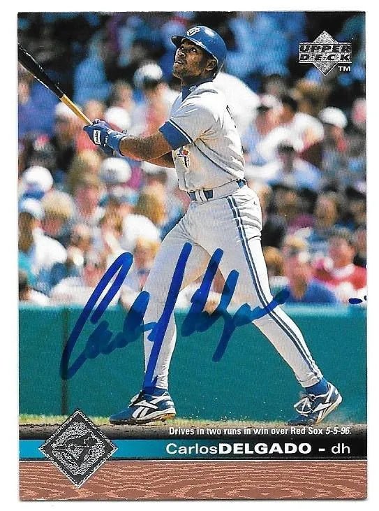 Carlos Delgado Signed 1997 Upper Deck Baseball Card - Toronto Blue Jays