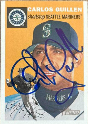 Carlos Guillen Signed 2003 Topps Heritage Baseball Card - Seattle Mariners - PastPros