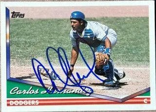 Carlos Hernandez Signed 1994 Topps Baseball Card - Los Angeles Dodgers