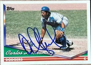 Carlos Hernandez Signed 1994 Topps Baseball Card - Los Angeles Dodgers