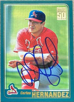 Carlos Hernandez Signed 2001 Topps Baseball Card - St Louis Cardinals - PastPros