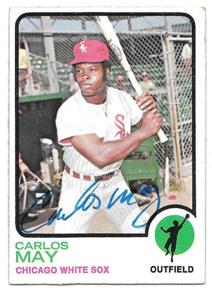 Carlos May Signed 1973 Topps Baseball Card - Chicago White Sox - PastPros