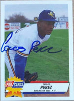 Carlos Perez Signed 1993 Fleer ProCards Baseball Card - Burlington Bees
