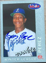 Carlos Perez Signed 1993 Lime Rock Dominican Winter League Baseball Card - PastPros