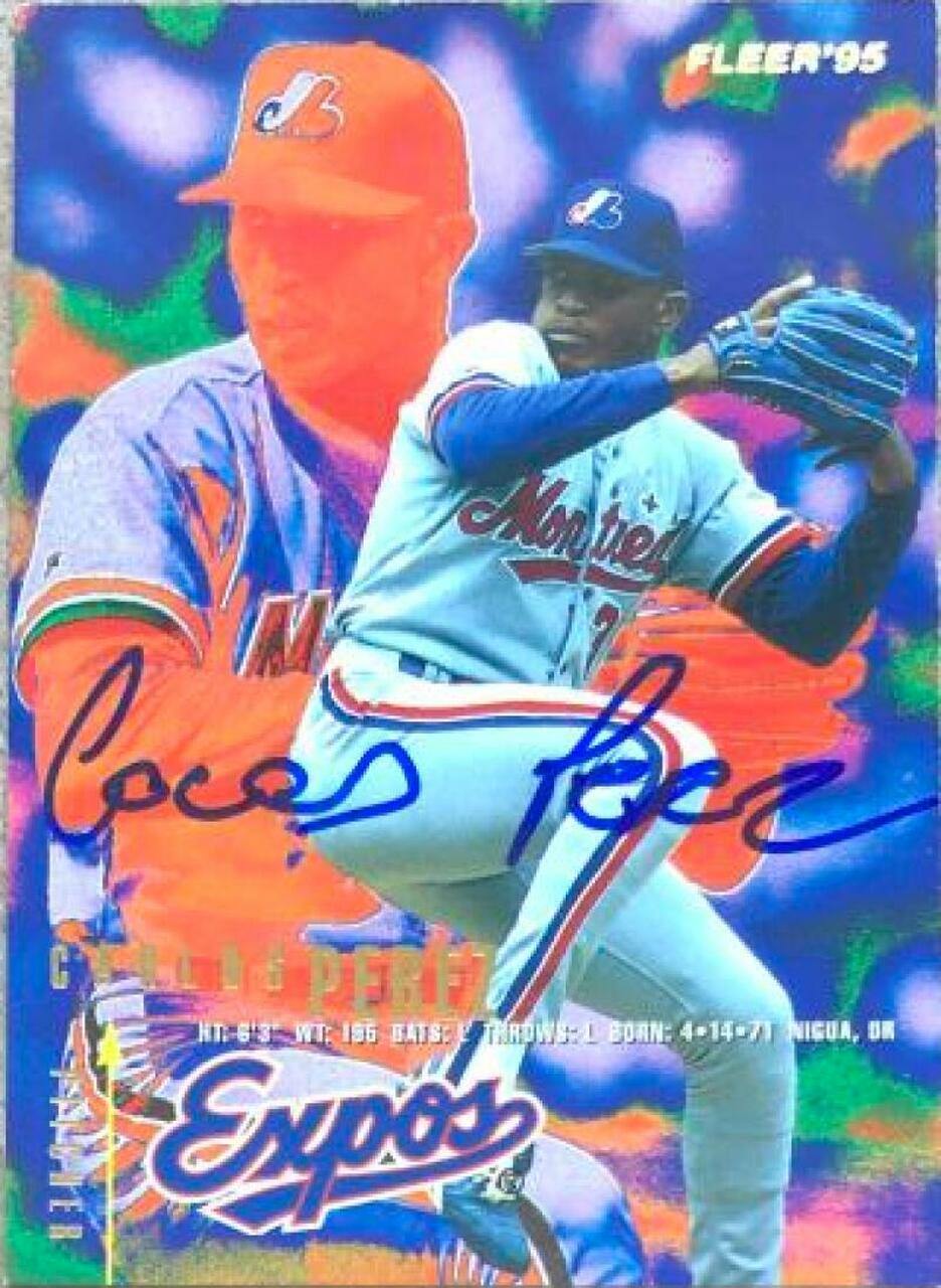 Carlos Perez Signed 1995 Fleer Baseball Card - Montreal Expos - PastPros
