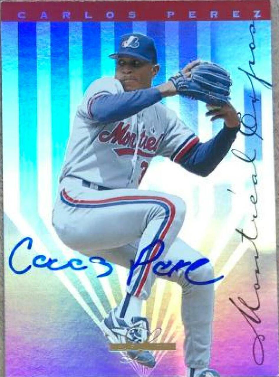 Carlos Perez Signed 1995 Leaf Limited Baseball Card - Montreal Expos - PastPros