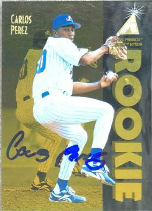 Carlos Perez Signed 1995 Pinnacle Zenith Baseball Card - Montreal Expos - PastPros
