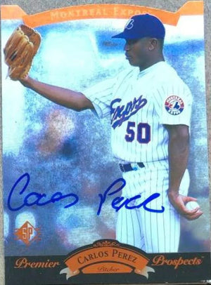 Carlos Perez Signed 1995 SP Baseball Card - Montreal Expos