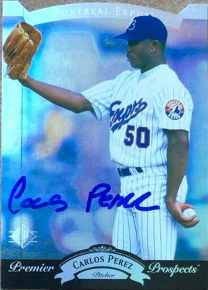 Carlos Perez Signed 1995 SP Superbafoil Baseball Card - Montreal Expos - PastPros