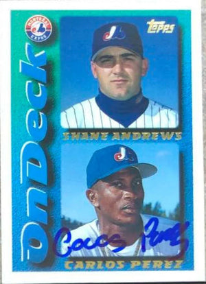 Carlos Perez Signed 1995 Topps Baseball Card - Montreal Expos - PastPros