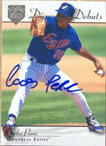 Carlos Perez Signed 1995 Upper Deck Electric Diamond Baseball Card - Montreal Expos - PastPros