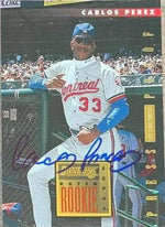 Carlos Perez Signed 1996 Donruss Press Proofs Baseball Card - Montreal Expos