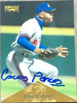 Carlos Perez Signed 1996 Pinnacle Baseball Card - Montreal Expos - PastPros