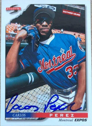 Carlos Perez Signed 1996 Score Baseball Card - Montreal Expos - PastPros