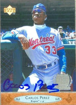 Carlos Perez Signed 1996 Upper Deck Baseball Card - Montreal Expos - PastPros
