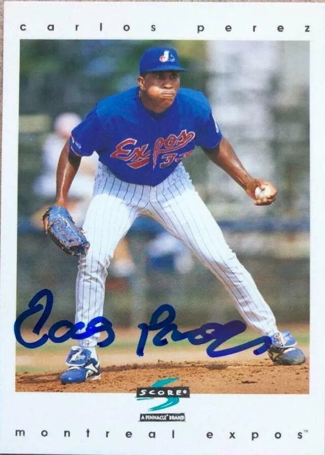 Carlos Perez Signed 1997 Score Baseball Card - Montreal Expos