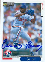 Carlos Perez Signed 1998 Collector's Choice Baseball Card - Montreal Expos
