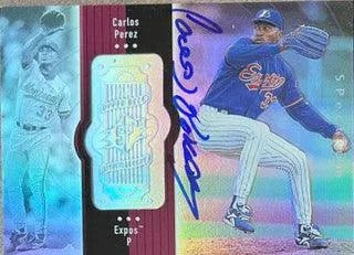 Carlos Perez Signed 1998 SPx Finite Spectrum Baseball Card - Montreal Expos