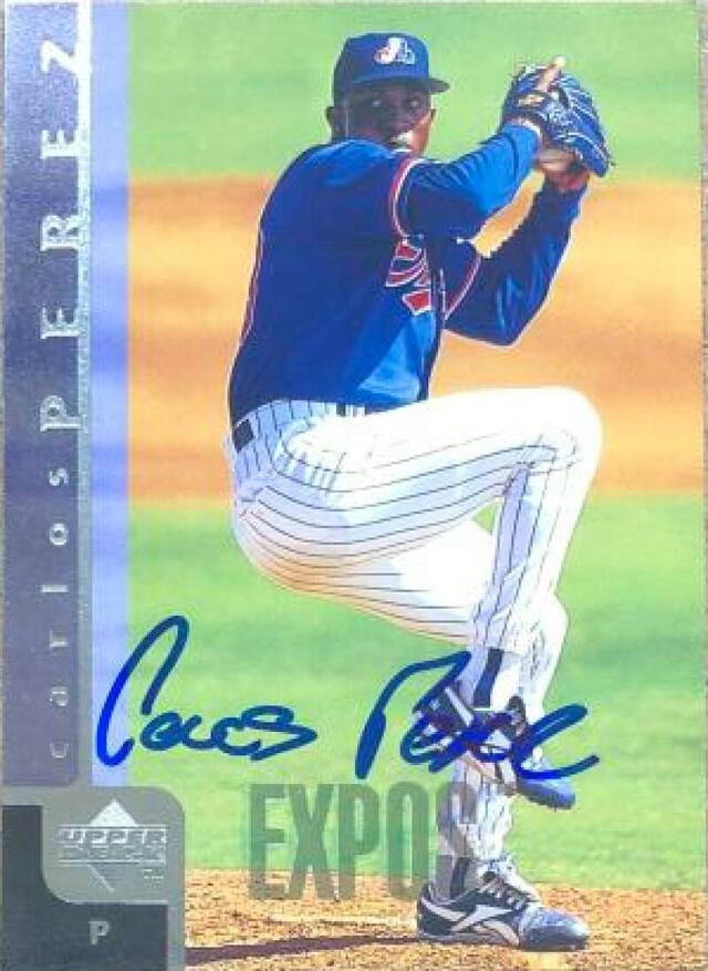 Carlos Perez Signed 1998 Upper Deck Baseball Card - Montreal Expos - PastPros