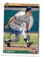 Carlos Rodriguez Signed 1992 Upper Deck Baseball Card - New York Yankees - PastPros