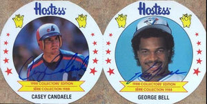 Casey Candaele & George Bell Signed 1988 Hostess Baseball Card - Montreal Expos / Toronto Blue Jays - PastPros